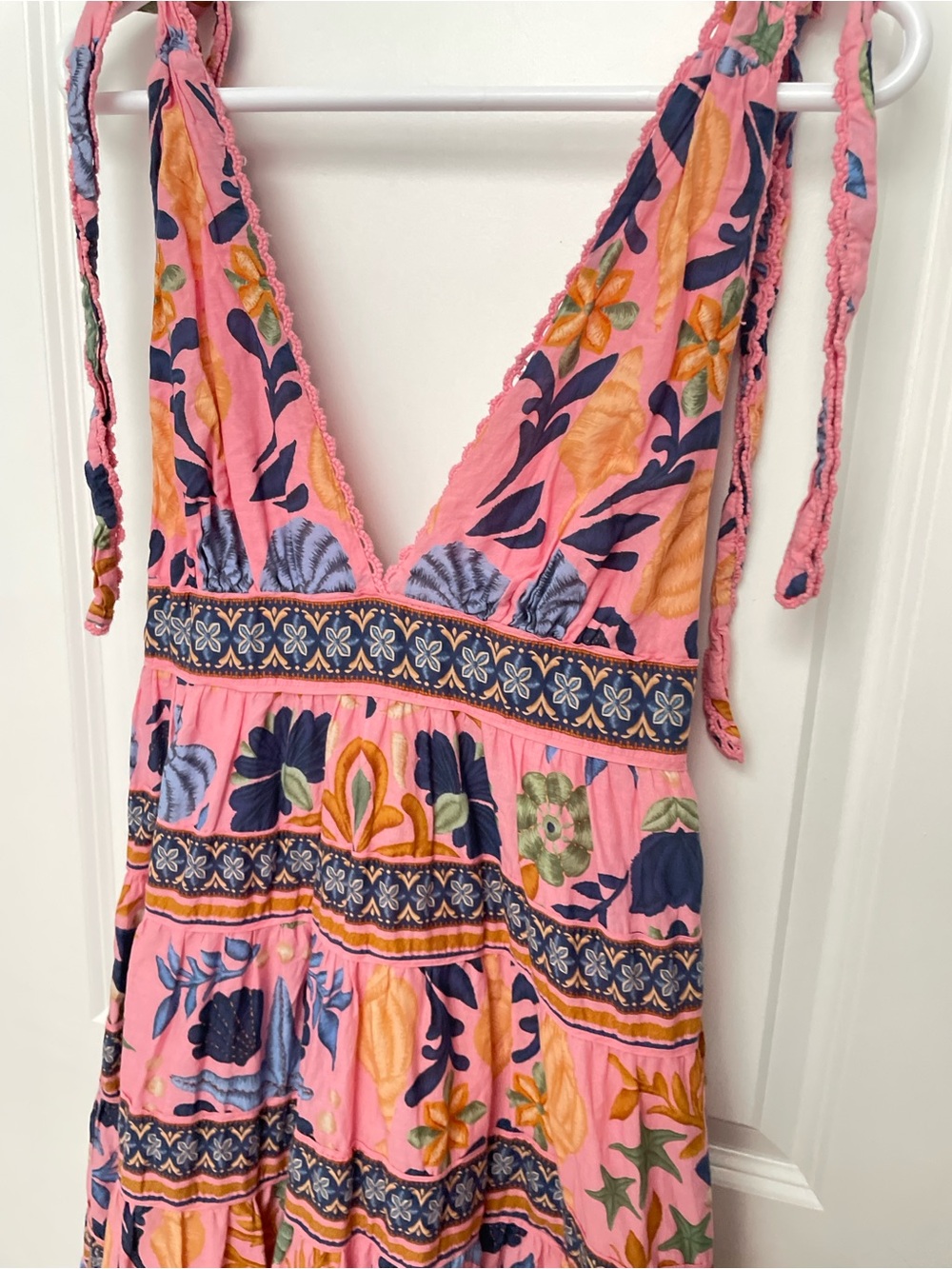 Farm rio size S Seashell Tapestry Dress Summer Floral seashell summer ocean - Picture 6 of 15